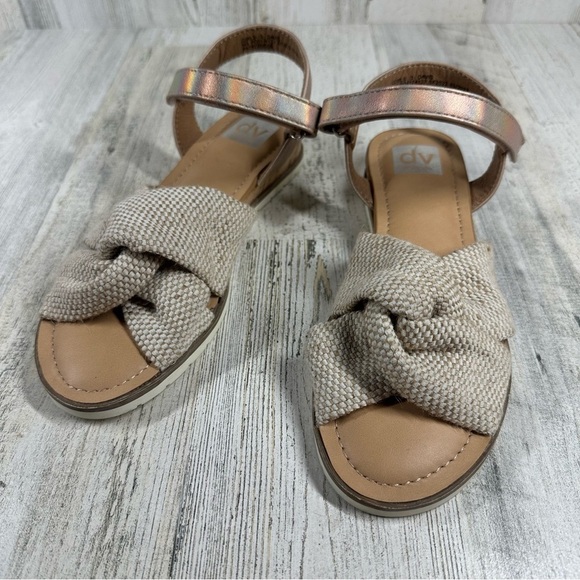 DV by DOLCE VITA Davis Girls Woven Sandals Natural #691 - Picture 1 of 9